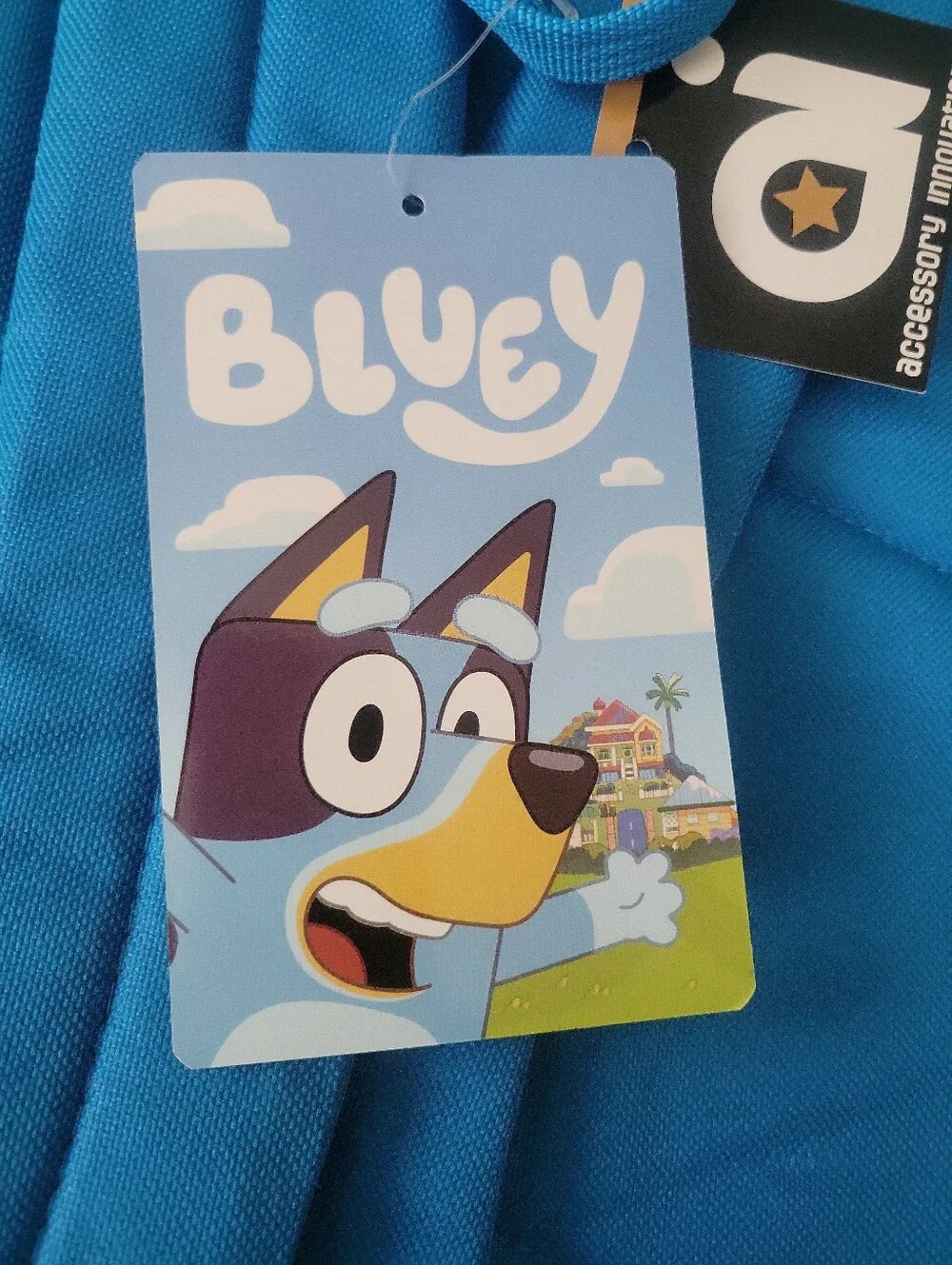 Bluey Kids Backpack Tag - Blue, Yellow, Purple Artwork